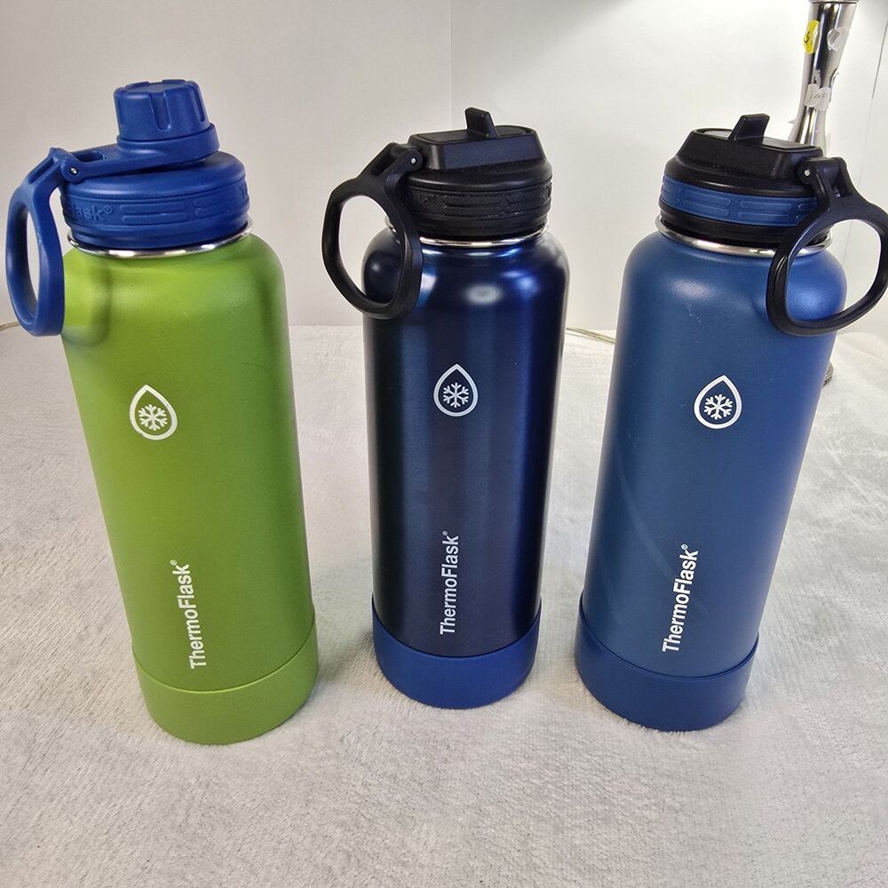 Lot Of 3 ThermoFlask 40oz. Insulated Stainless Steel Bottles Used READ